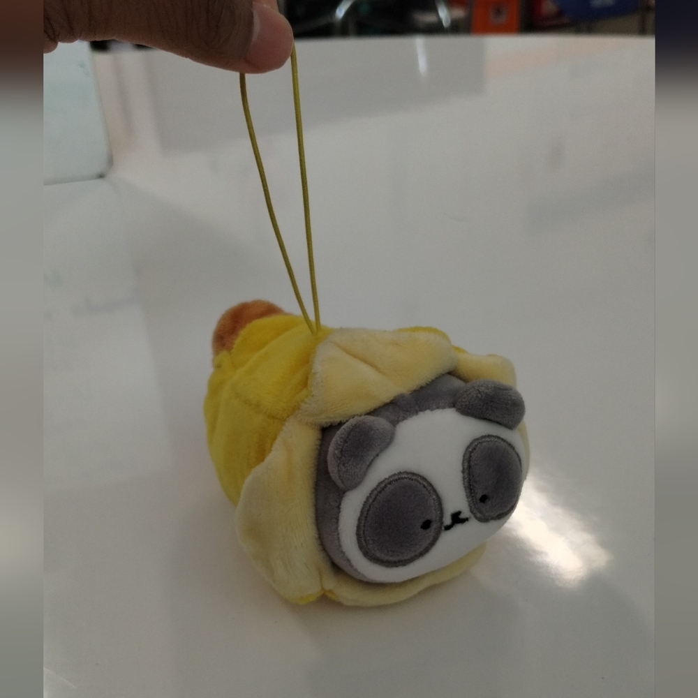 Anirollz 3" Plush Keychain Pandaroll with Banana Blanket Soft Stuffed Animal - Picture 2 of 11